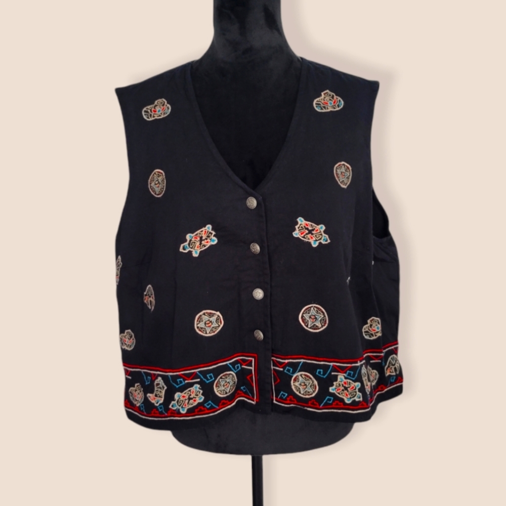 Vintage Western Patchwork Cotton Vest